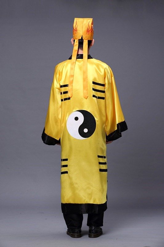 算命先生演出服装男道士道袍太极八卦衣法事拂尘薄款法师套装用品