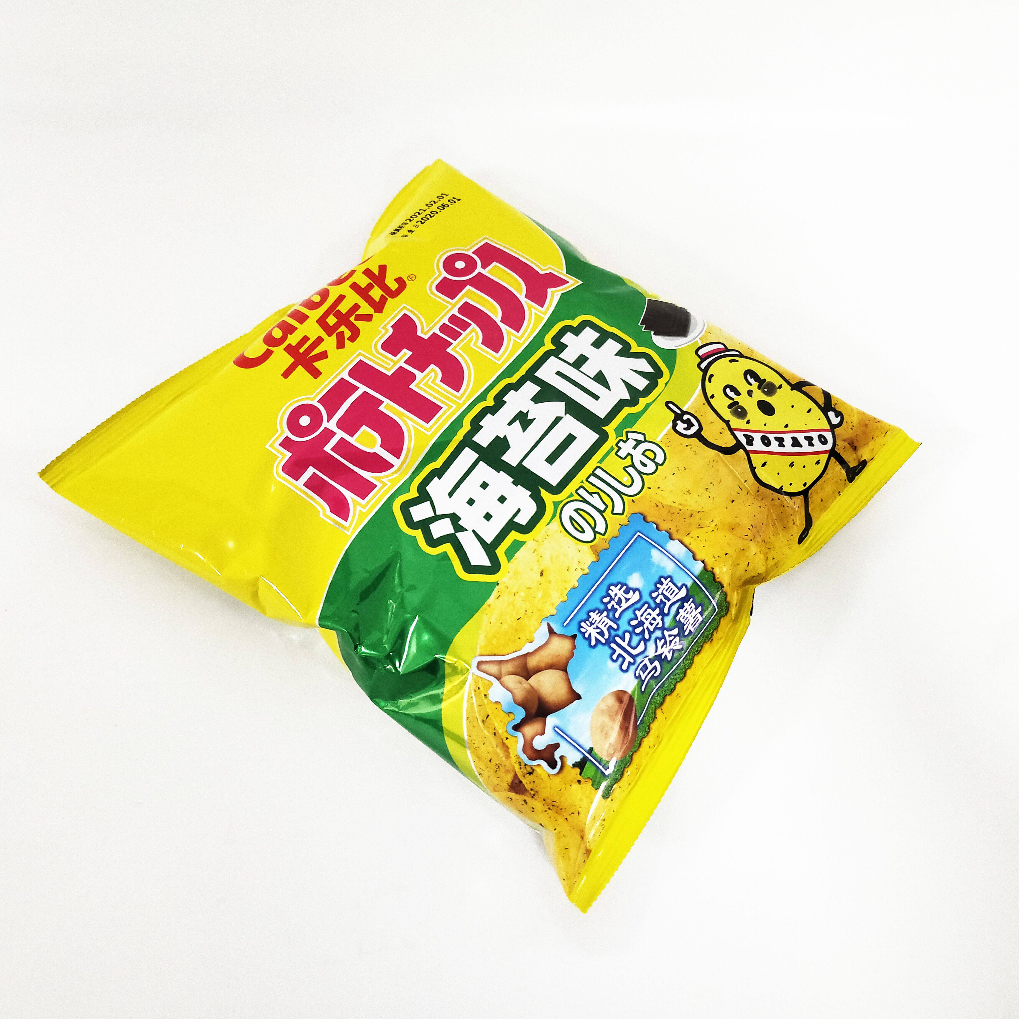 日本进口膨化食品calbee牌海苔味薯片60克休闲办公膨化食品