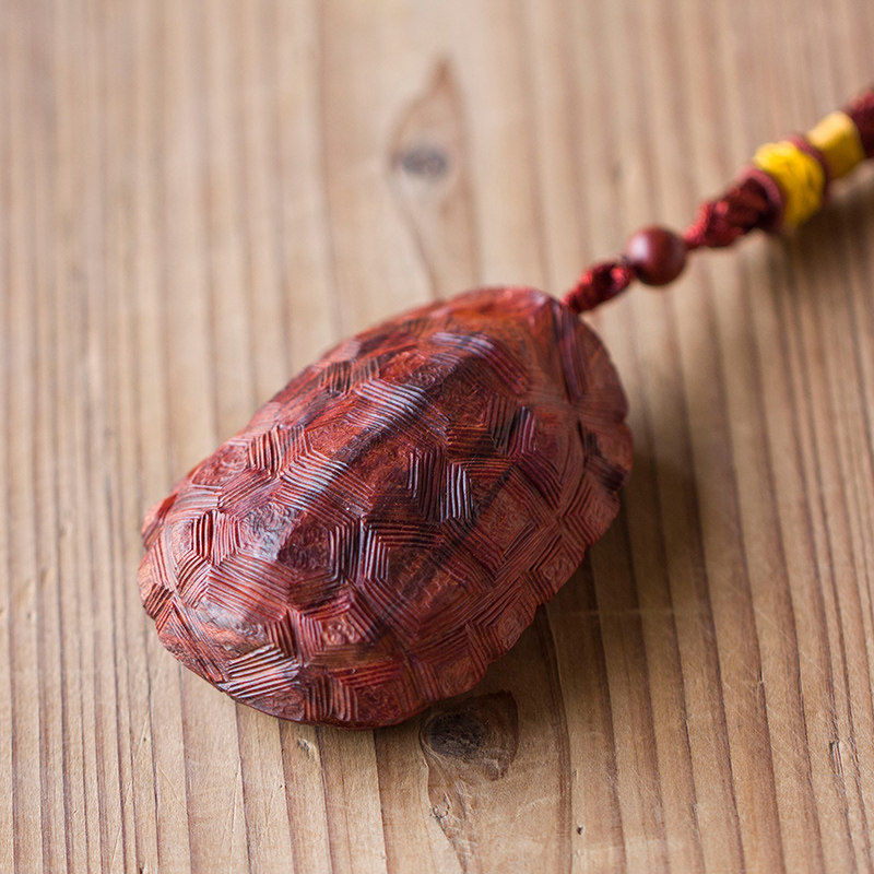 印度小叶紫檀富甲天下手把件老手工雕刻龟壳文玩摆件