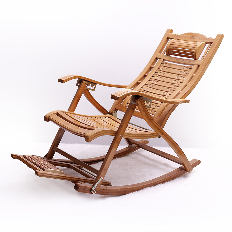 楠竹摇椅躺椅折叠椅子成人逍遥椅老人午休睡椅摇摇椅午睡床多功能