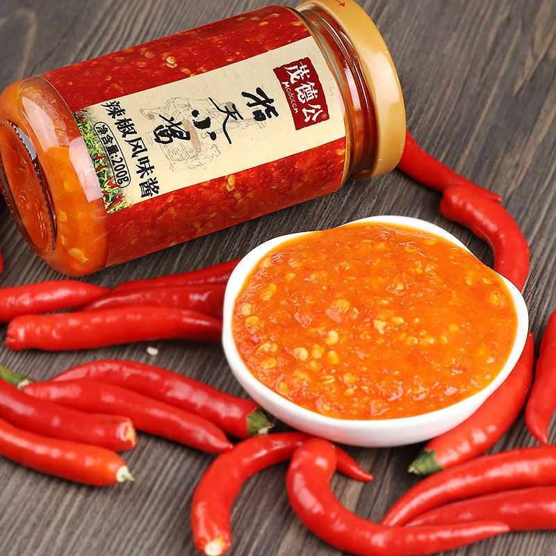 辣椒酱茂德指天椒酱蒜蓉拌面下饭蘸酱神器200g辣椒酱