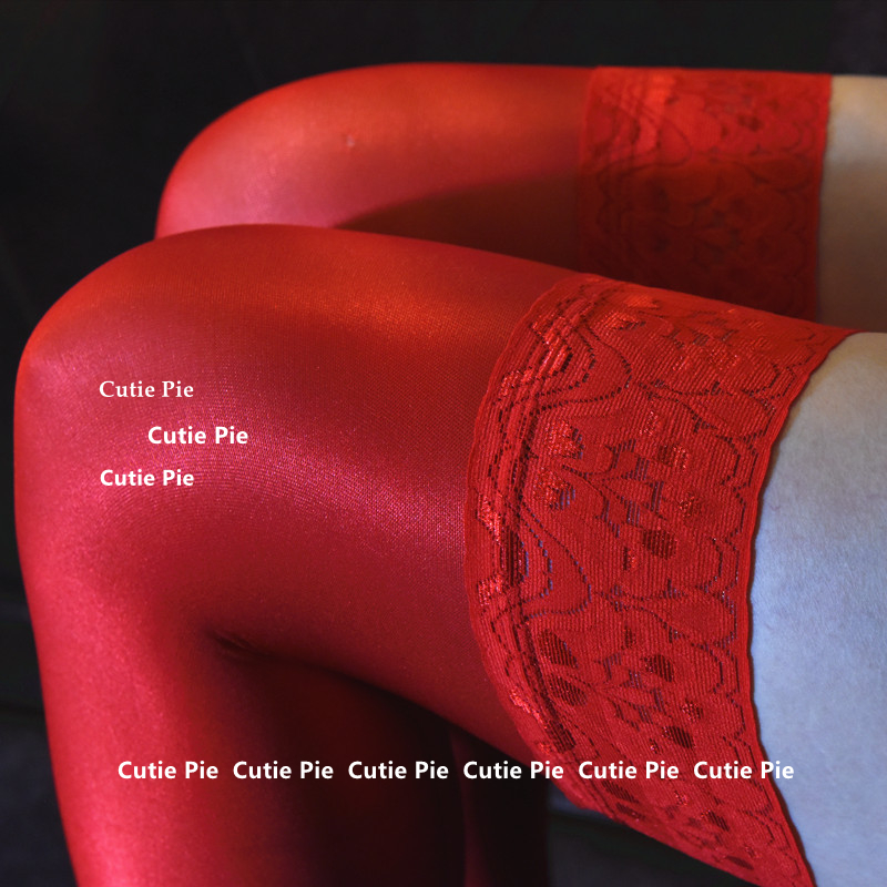 长筒cutie70d舍宾油光性感丝袜筒袜蕾丝丝边情趣内衣长筒袜