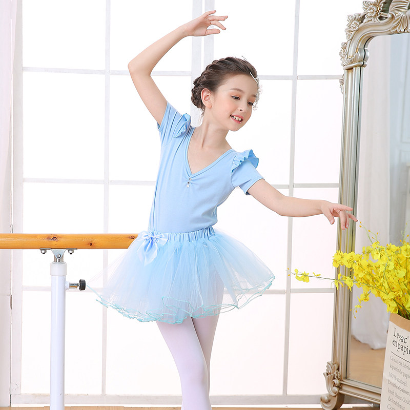 舞蹈服儿童女练功服长袖女童纯棉幼儿考级服装秋冬季芭蕾舞裙女孩