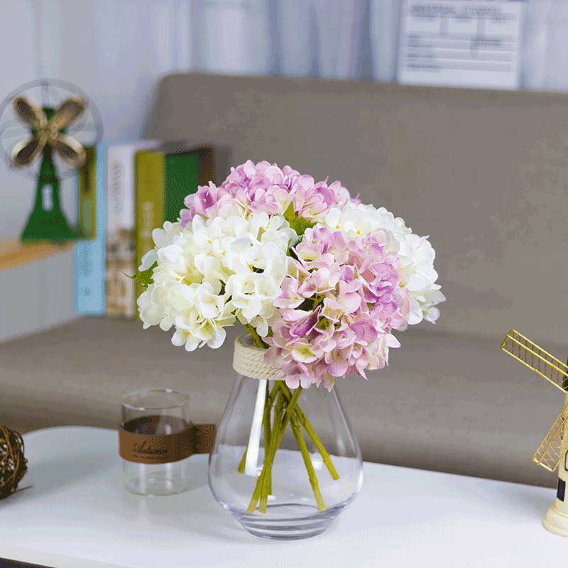 欧式装饰绣球仿真花束套装插花卧室摆件