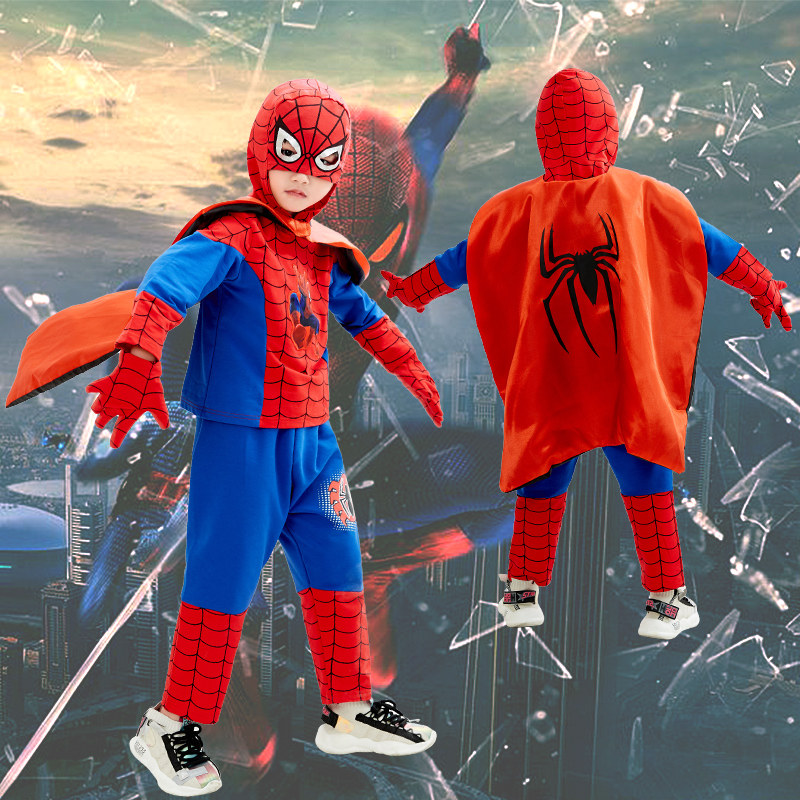 万圣节儿童服装男童表演出服化妆舞会cos衣服动漫蜘蛛