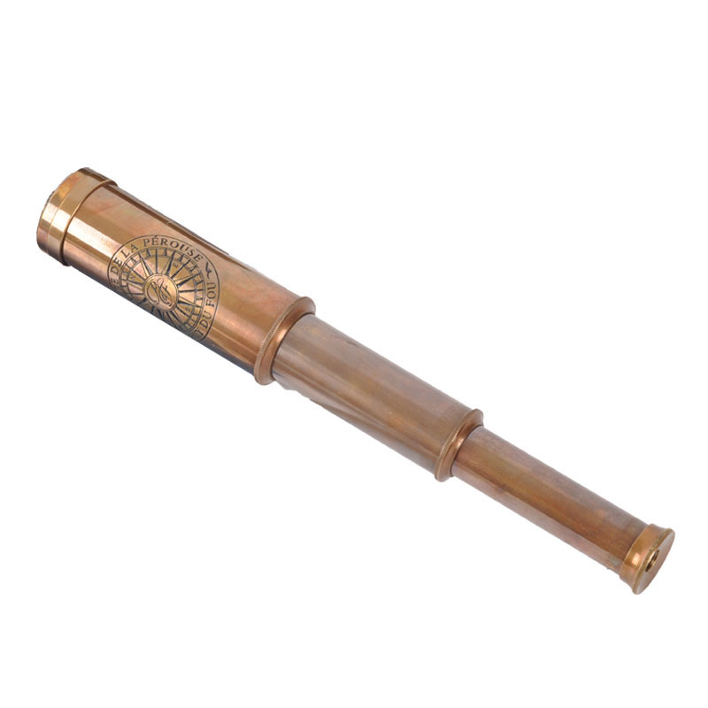 印度进口黄铜海盗拉伸伸缩便携微型单筒望远镜普通望远镜