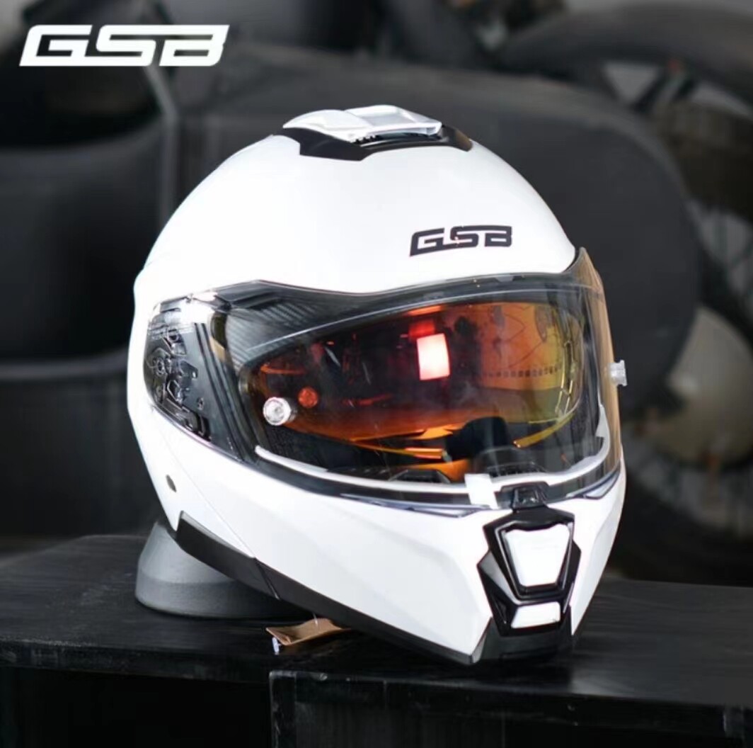 头盔gsb电动摩托车揭面盔双镜片男女女式机车摩托车头盔