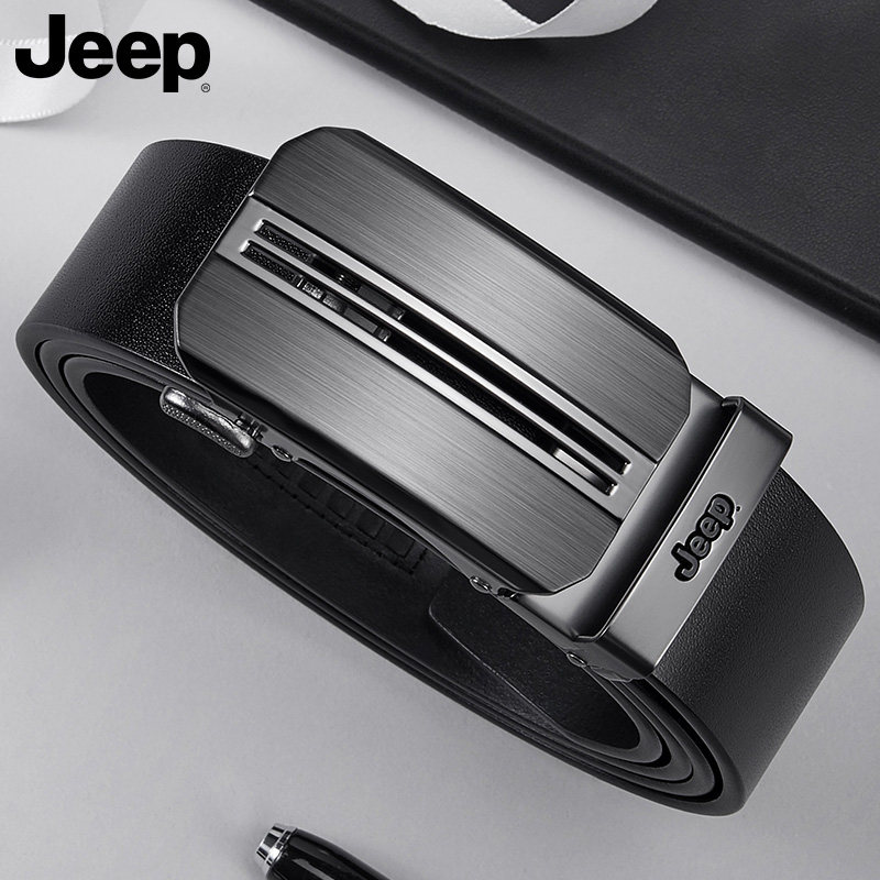 jeep皮带男士新款真皮商务休闲自动高档牛皮腰带