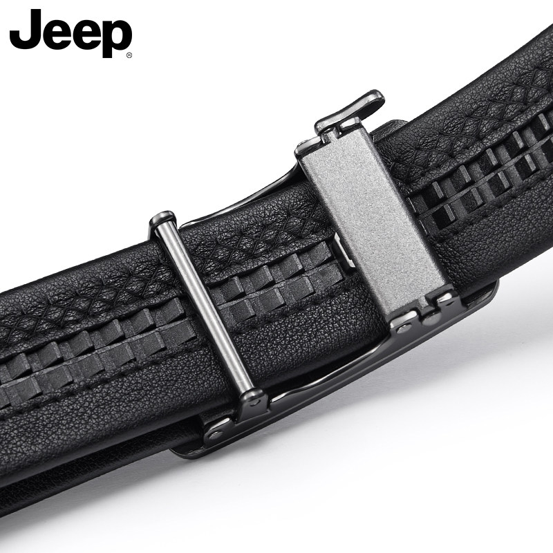 jeep男士皮带真皮自动扣头牛皮百搭年轻人商务腰带