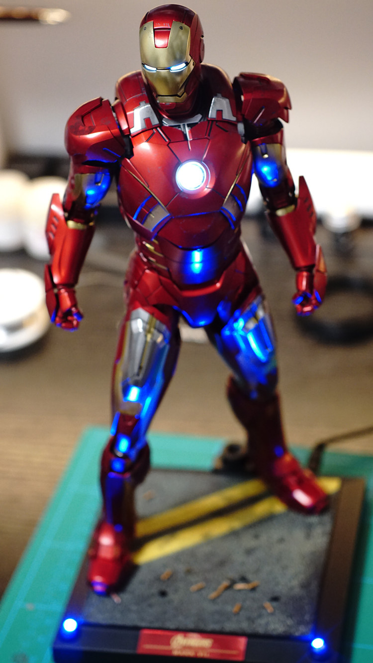 【玩先森的toys】ht钢铁侠mk7地台加灯 改造hottoys模型 hot toys
