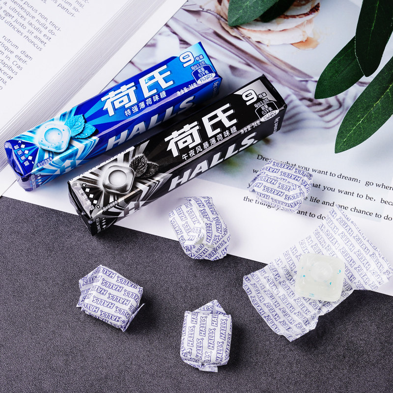 荷氏薄荷糖halls午夜风暴34g强劲清凉何氏特强清新口气糖果零食品-图0