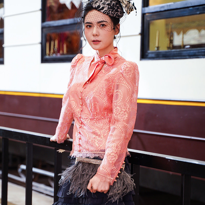 charfen朝峰正品女装2020初秋新款围巾长袖气质t恤