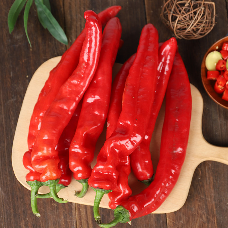 红辣椒新鲜大红礼盒3斤辣椒农家自种尖椒蔬菜辣椒