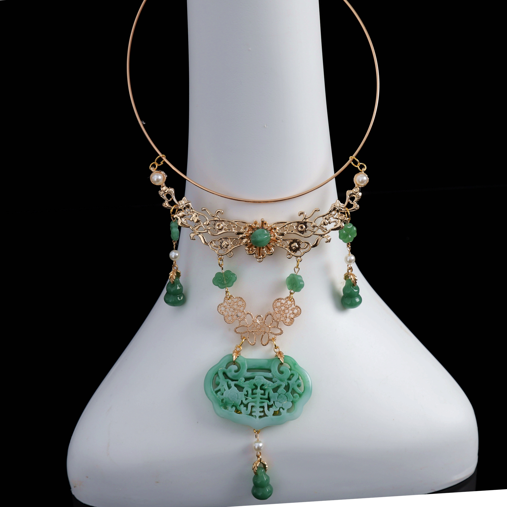 古风项链汉服配饰复古璎珞项圈明制原创旗袍项链