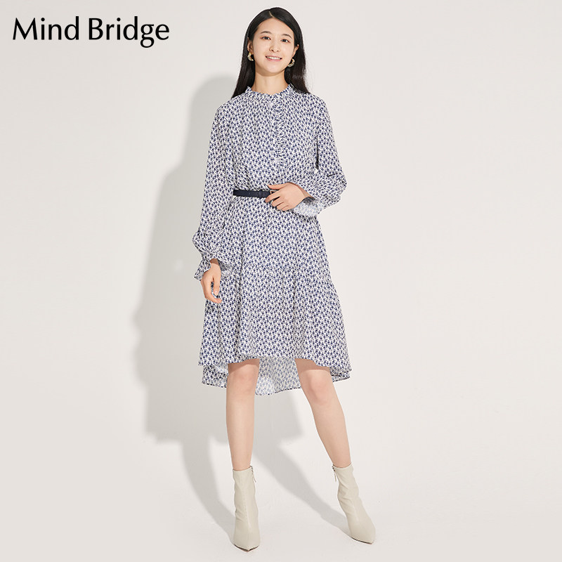 mindbridge百家好女士连衣裙2021春季新款雪纺裙子连衣裙