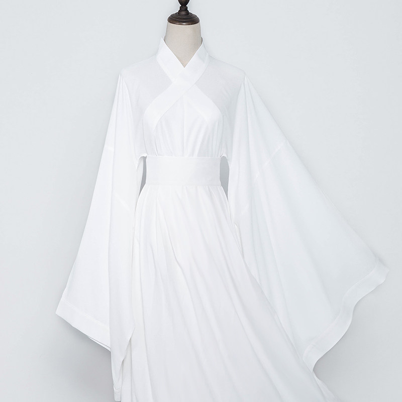 汉尚华莲白色大袖中衣裙搭配中裙汉服女装秋冬季大摆百搭打底衬裙