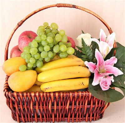 鲜花节日礼品水果篮同城速递商务送礼上海深圳北京鲜果篮预定与速递