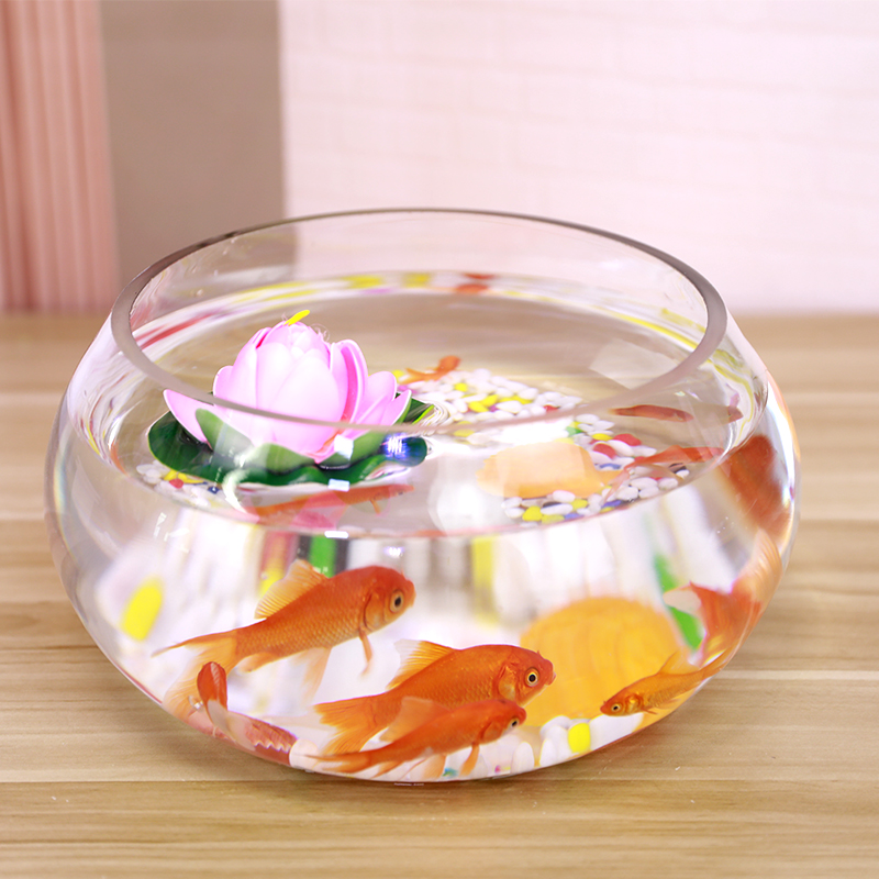 鱼缸办公室圆形金鱼缸小型迷你家用桌面小鱼客厅桌面缸