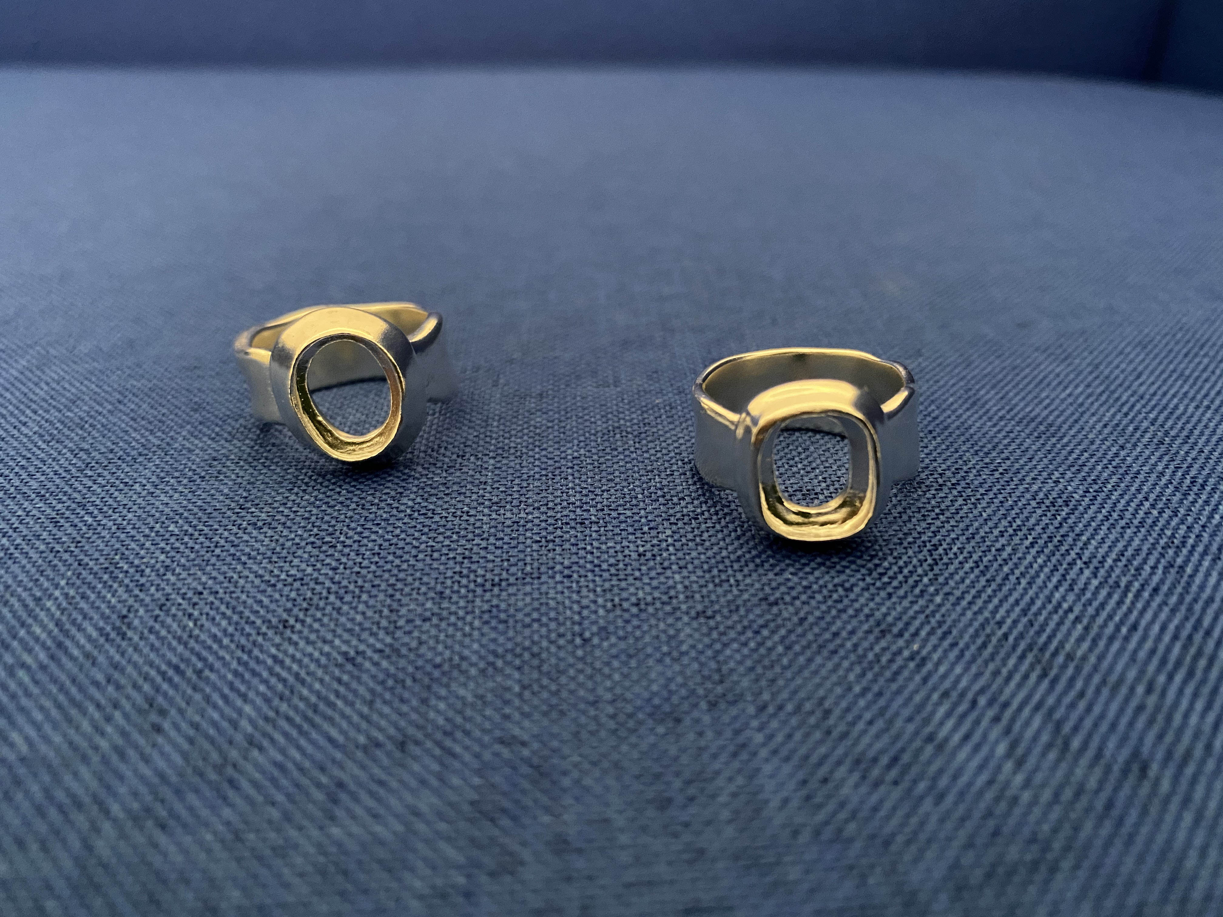 官方授权ensage新品日本手工戒指空心方形圆形戒指