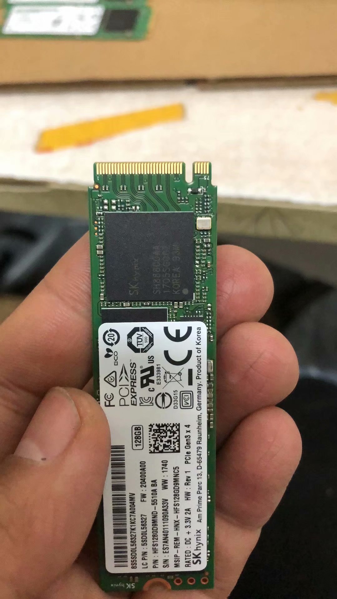 联想拆机全新海力士128gm22280pcienvmessd固态硬盘