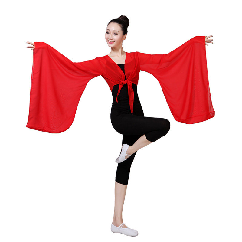 民族风古典舞演出服女上衣广袖大袖博袖汉服成人儿童舞蹈表演服装