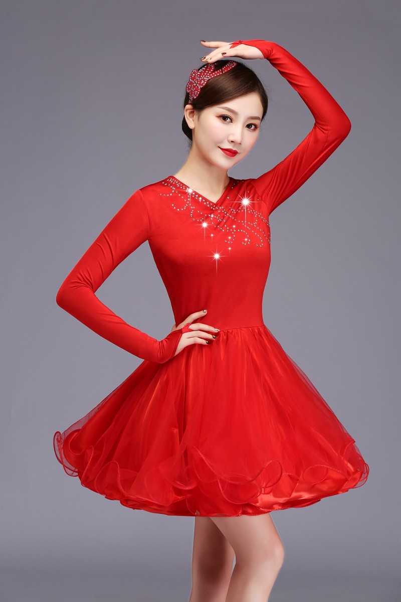 三步拉丁舞演出演出服服装水兵舞蹈连衣裙踩女舞裙拉丁舞演出服