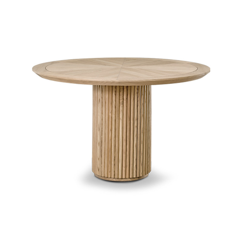 foundhome北欧实木圆餐桌现代简约圆形餐桌木捆设计饭桌创意餐桌