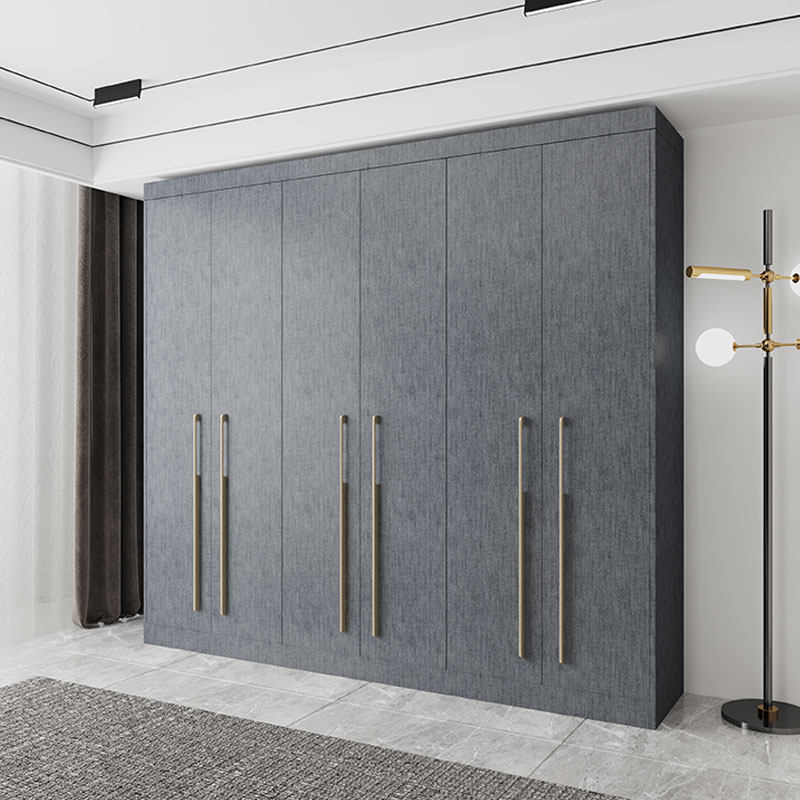 衣柜意大利布纹实木简约轻奢家用卧室开门定制衣柜