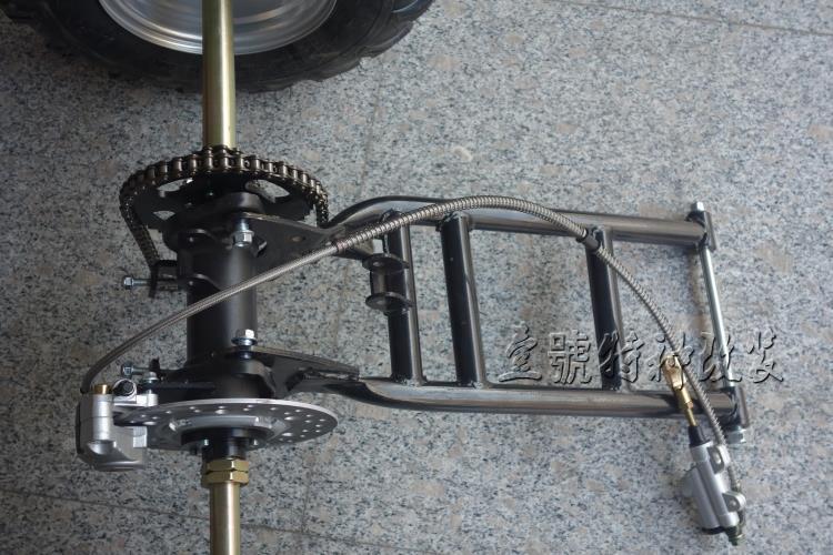 卡丁车沙滩悬挂后轴两轮摩托车改装三轮车后桥加长摩托车车架