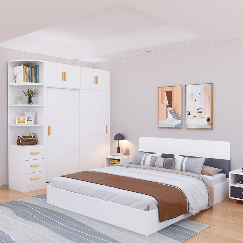 卧室衣柜家用小户户型白色实木收纳储物柜子衣柜