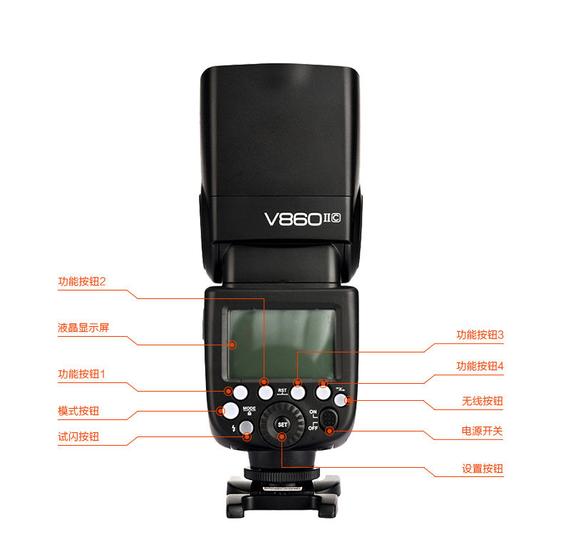 神牛热靴外拍单反相机锂电池v860iittl闪光灯二代相机闪光灯