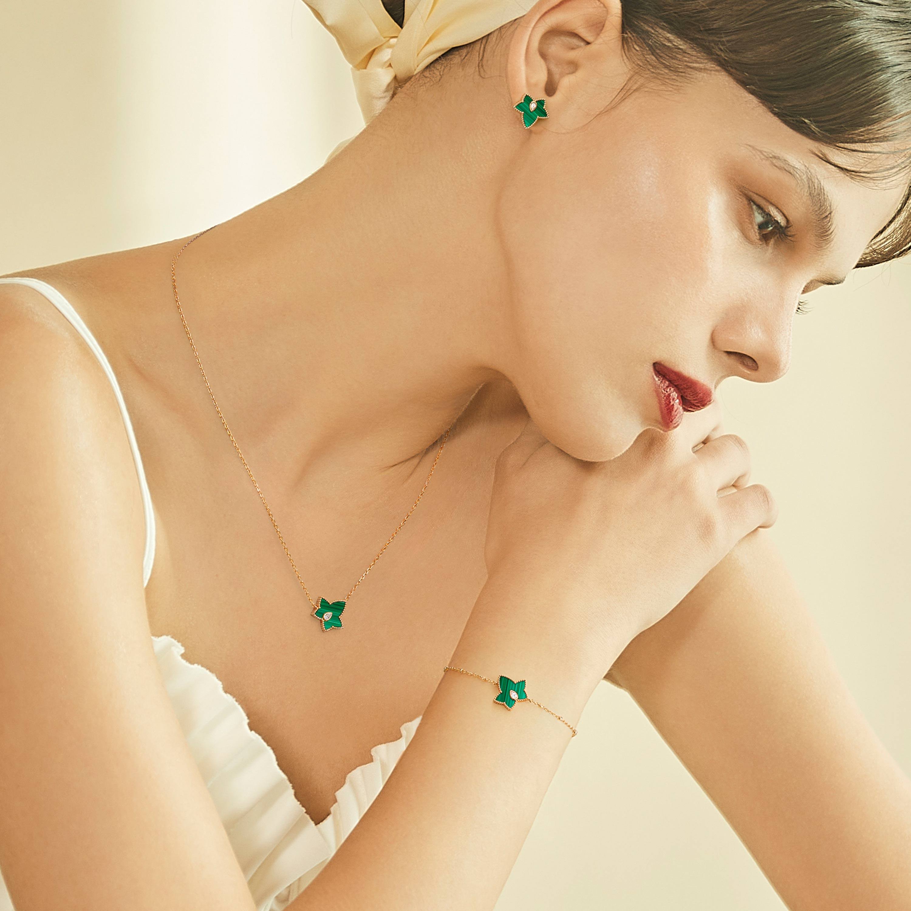 手链lolarose罗拉玫瑰常青藤情侣女生钉珠手链