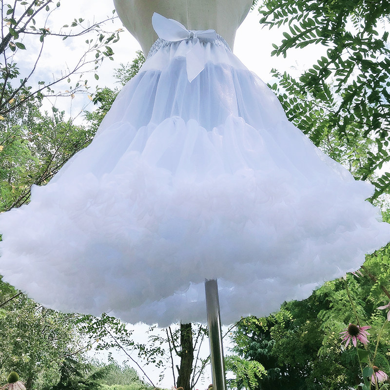 彩虹裙撑洛丽塔云朵日常lolita暴力无骨软纱衬裙婚纱裙撑