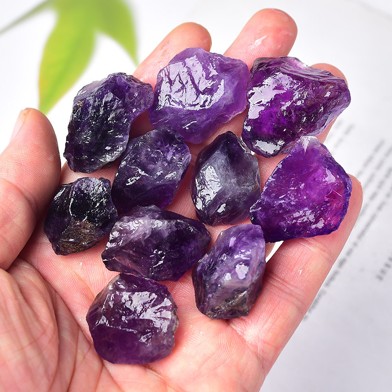 紫水晶天然深色原石裸石毛料矿物标本扩香石香薰摆件