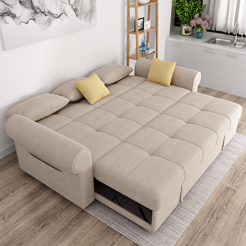 沙发两用多功能可折叠双人人小户型客厅推拉坐卧沙发床