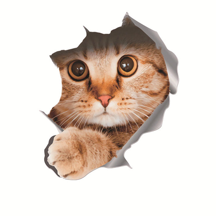 个性创意卡通3d立体可爱可爱猫猫咪遮挡划痕汽车装饰贴