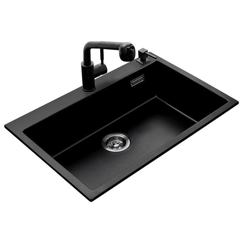 汉摩洗碗单槽菜盆洗菜花岗岩盆花上下槽台厨房水槽套餐