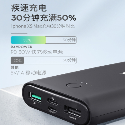 苹果充电宝ravpower20000毫安快充安卓通用移动电源功效与作用/价格/