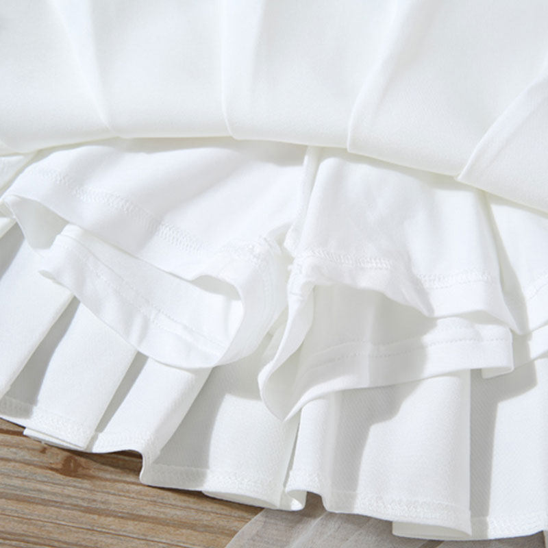 女童半身裙夏季jk制服百褶裙白色学院风儿童裙子时尚高腰a字短裙