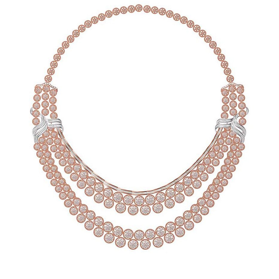 珠宝百赫18k金钻石钻石项链高级婚嫁宴会贵族颈饰