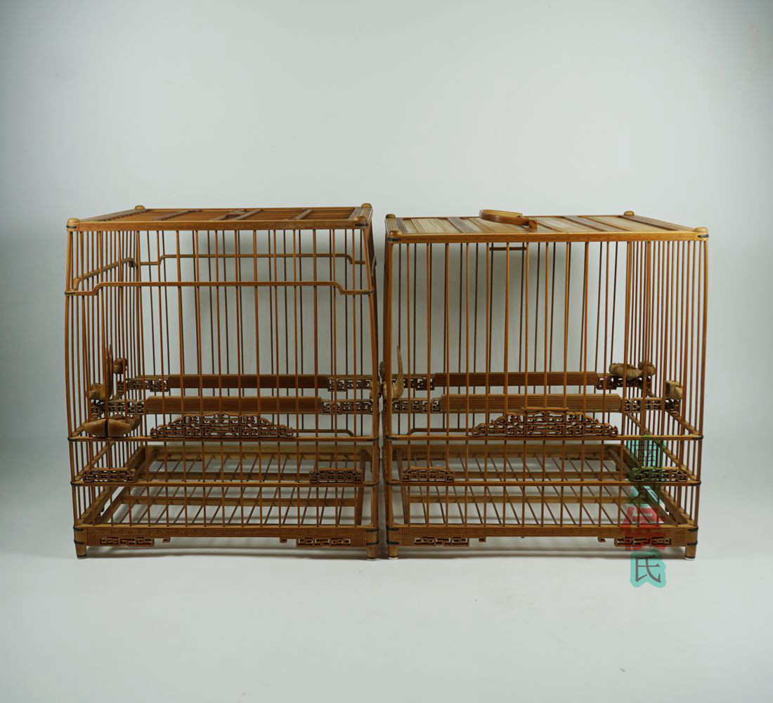 南京侯氏绣眼鸟笼庆丰烫金款满雕回饕餮门绣眼笼子