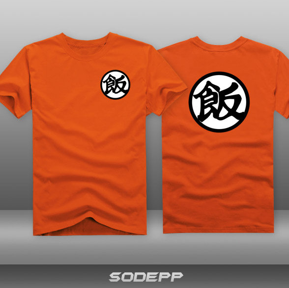 sodepp龙珠孙悟饭饭字正背面印字全棉短袖恤衫t恤