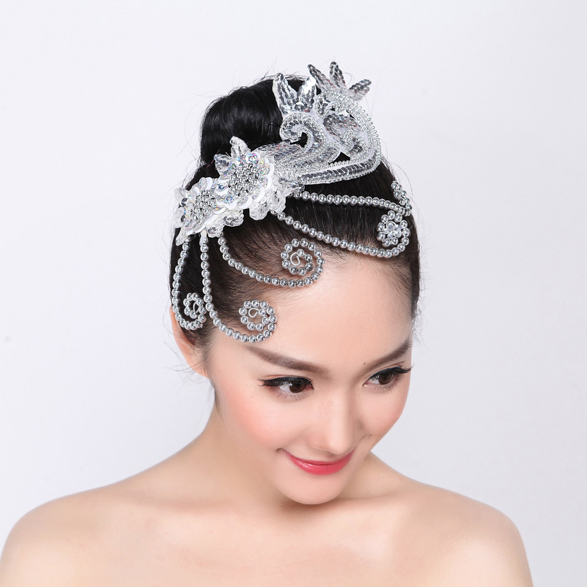 新款开场舞蹈头饰广场舞秧歌表演演出头花古典民族舞台头饰现代女