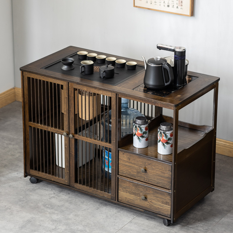 移动茶桌家用小茶台带轮茶几客厅茶水水柜烧水茶几