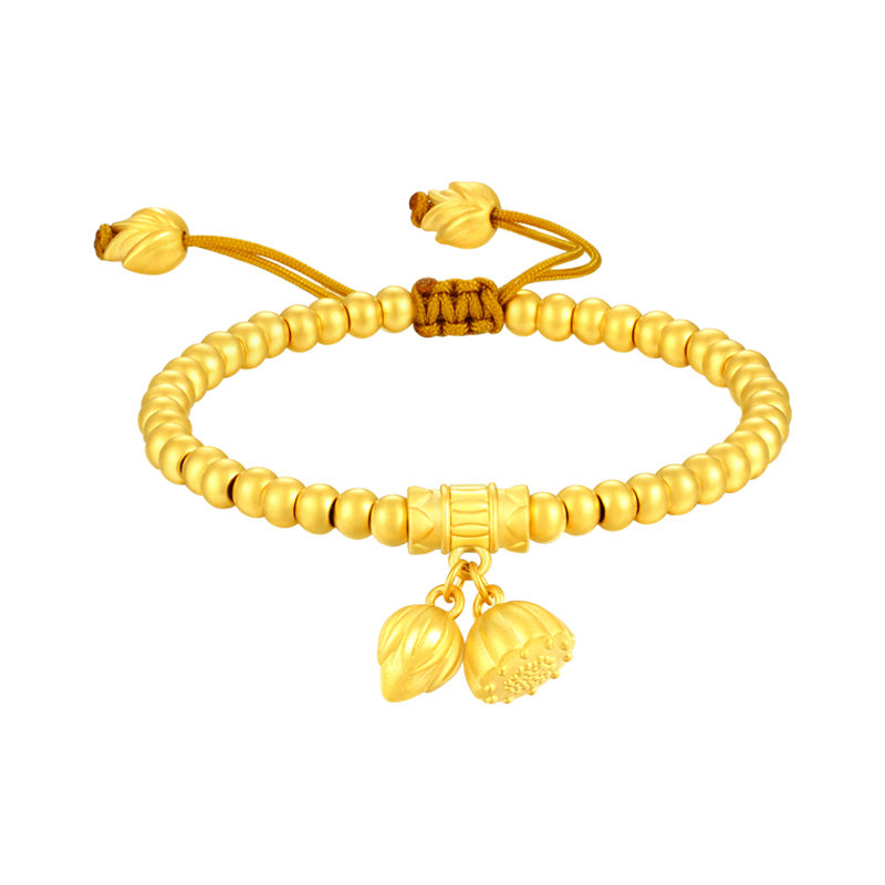 兴隆黄金莲蓬吊坠3d硬金足金手链