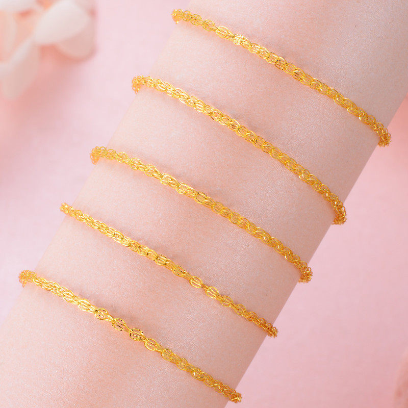 兴隆黄金凤尾手链5g实心足金999女ins小众定价黄金手链