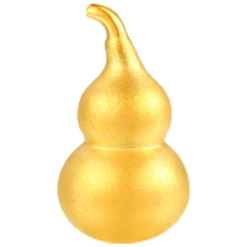 黄金兴隆金葫芦3d硬金足金古法工艺葫芦吊坠颈饰