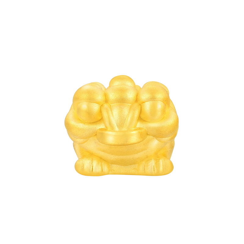 黄金金蟾转运3d硬金足金三脚三足蟾蜍聚财手饰