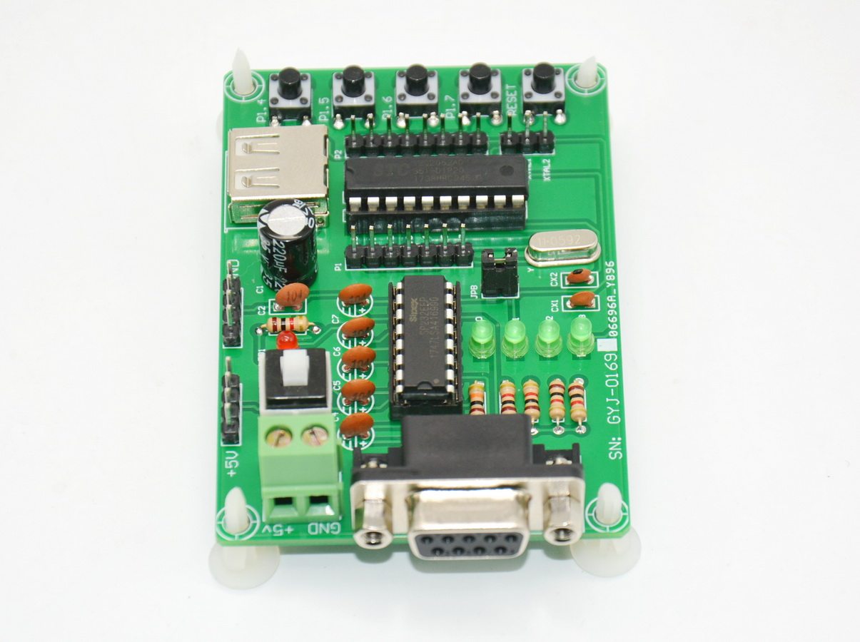 输入stc12c2052ad精简开发串口通信按键led显示模拟开发板