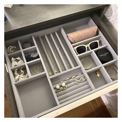 定制饰品展示柜家用衣帽间首饰收纳绒布抽屉化妆台首饰盒